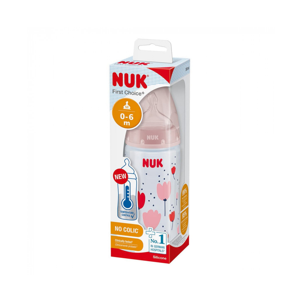 Пляшечка для годування Nuk First Choice Plus із силіконовою соскою 300 мл Червона (3952362) зображення 2