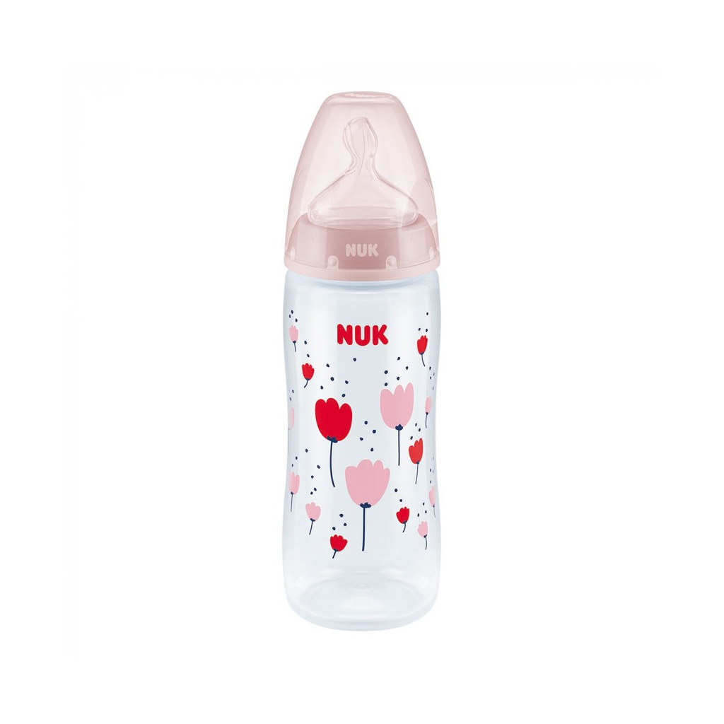Пляшечка для годування Nuk First Choice Plus із силіконовою соскою 300 мл Червона (3952362)