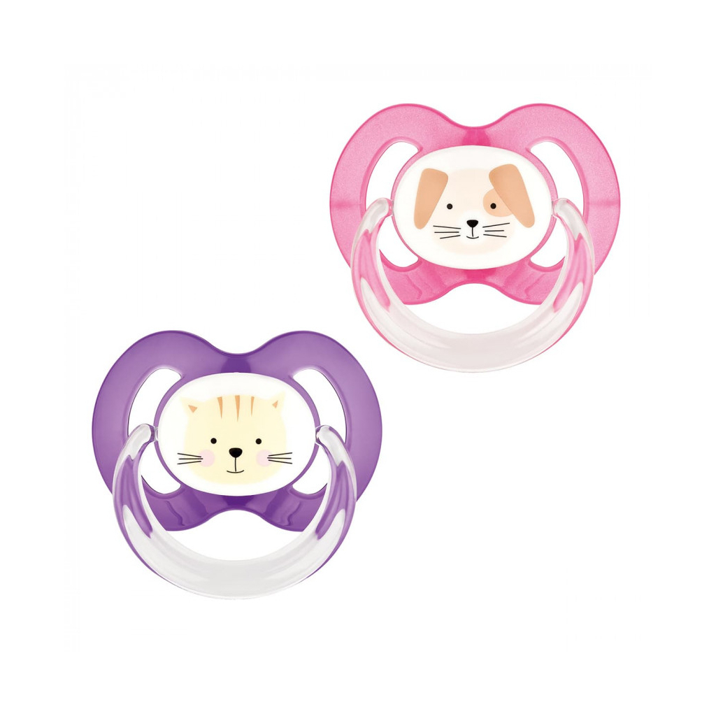 Пустышка Baby-Nova Pets 6-18 мес. розовая/фиолетовая 2 шт (3962318)