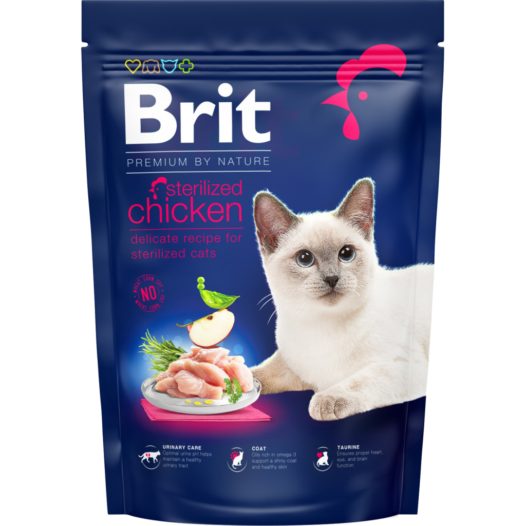 Сухой корм для кошек Brit Premium by Nature Cat Sterilised 800 г (8595602553075)