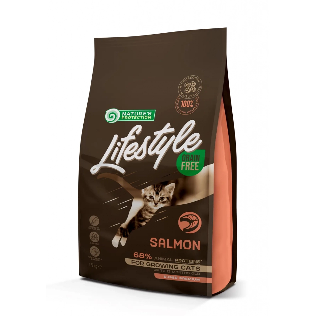 Сухий корм для кішок Nature's Protection Lifestyle Grain Free Salmon Kitten 1.5 кг (NPLS45953)