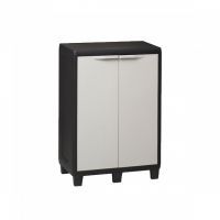 Шкаф хозяйственный Toomax FACTORY S низкий 65x38x94 cm черный/молочно белый (5672)