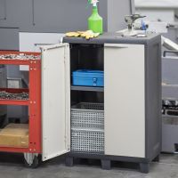 Шкаф хозяйственный Toomax FACTORY S низкий 65x38x94 cm черный/молочно белый (5672) изображение 3