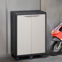 Шкаф хозяйственный Toomax FACTORY S низкий 65x38x94 cm черный/молочно белый (5672) изображение 4