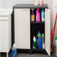 Шкаф хозяйственный Toomax FACTORY S низкий 65x38x94 cm черный/молочно белый (5672) изображение 5