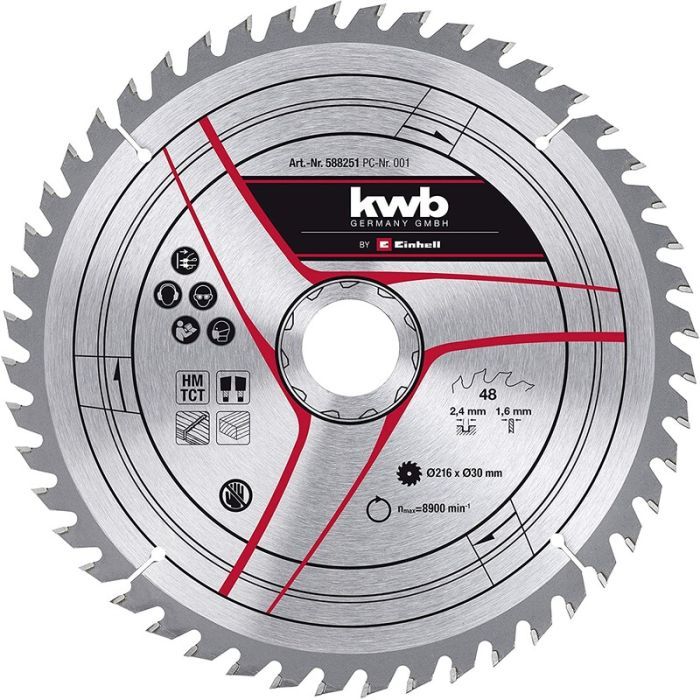 Диск пильний Einhell TCT KWB, 210х30 мм, 64 зуб. (587862)