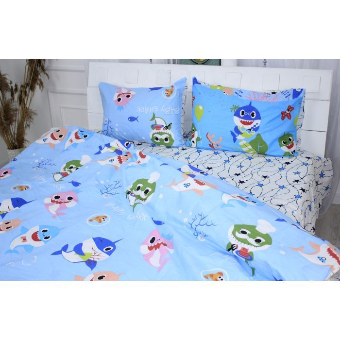 Постільна білизна MirSon Бязь 17-0521 Sharks blue Односпальний (2200003655766) зображення 3