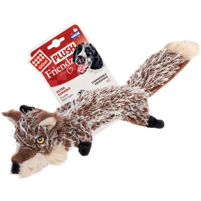 Игрушка для собак GiGwi Plush Волк с пискавками 37 см (75325) изображение 2