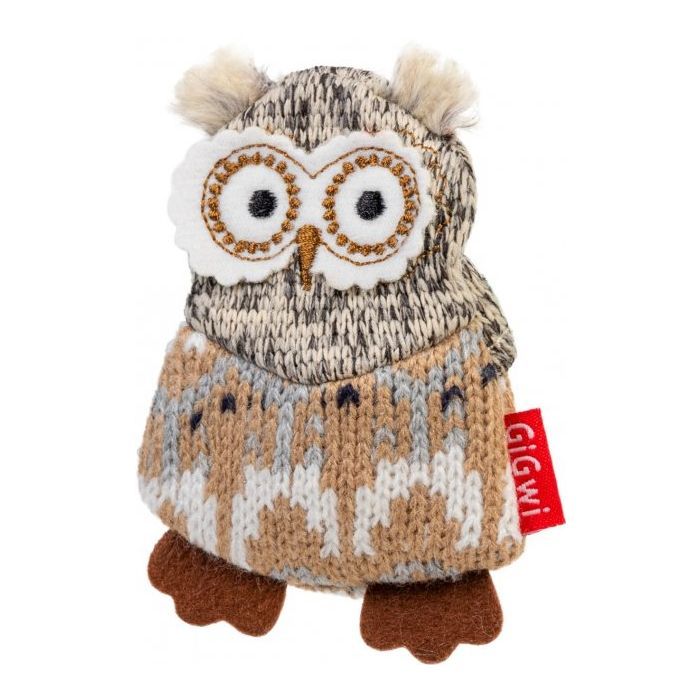 Игрушка для собак GiGwi Plush Сова с пискавкой 10 см (75036)