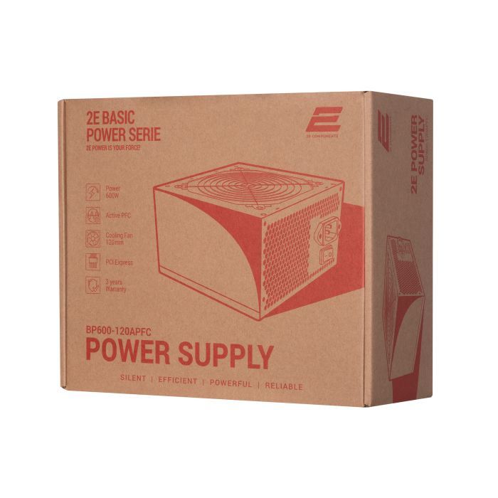 Блок живлення 2E BASIC POWER (600W), 80, 120mm, 1xMB 24pin(20+4), 1xCPU 8pin(4+4), 3xMolex, 4xSATA, 2xPCIe 8pin( (2E-BP600-120APFC) зображення 10