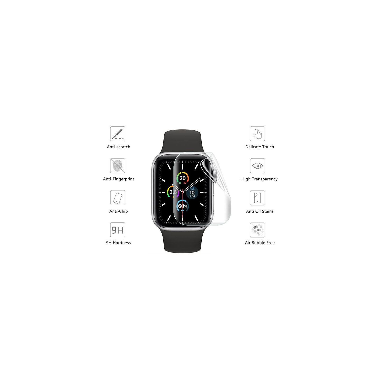 Пленка защитная Drobak Hydrogel Apple Watch Series 6 40mm (2 шт) (313147) (313147) изображение 2