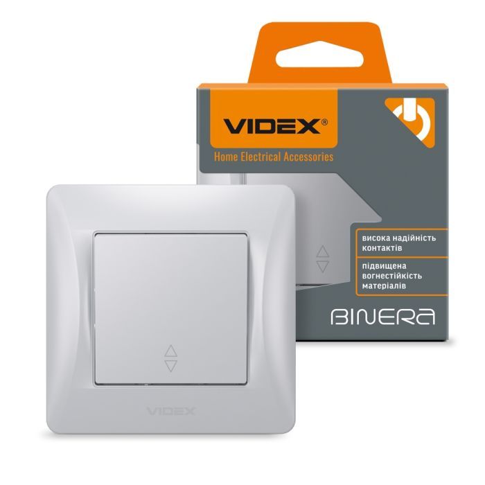 Переключатель Videx BINERA 1кл проходной серебряный шёл (VF-BNSW1P-SS) изображение 4