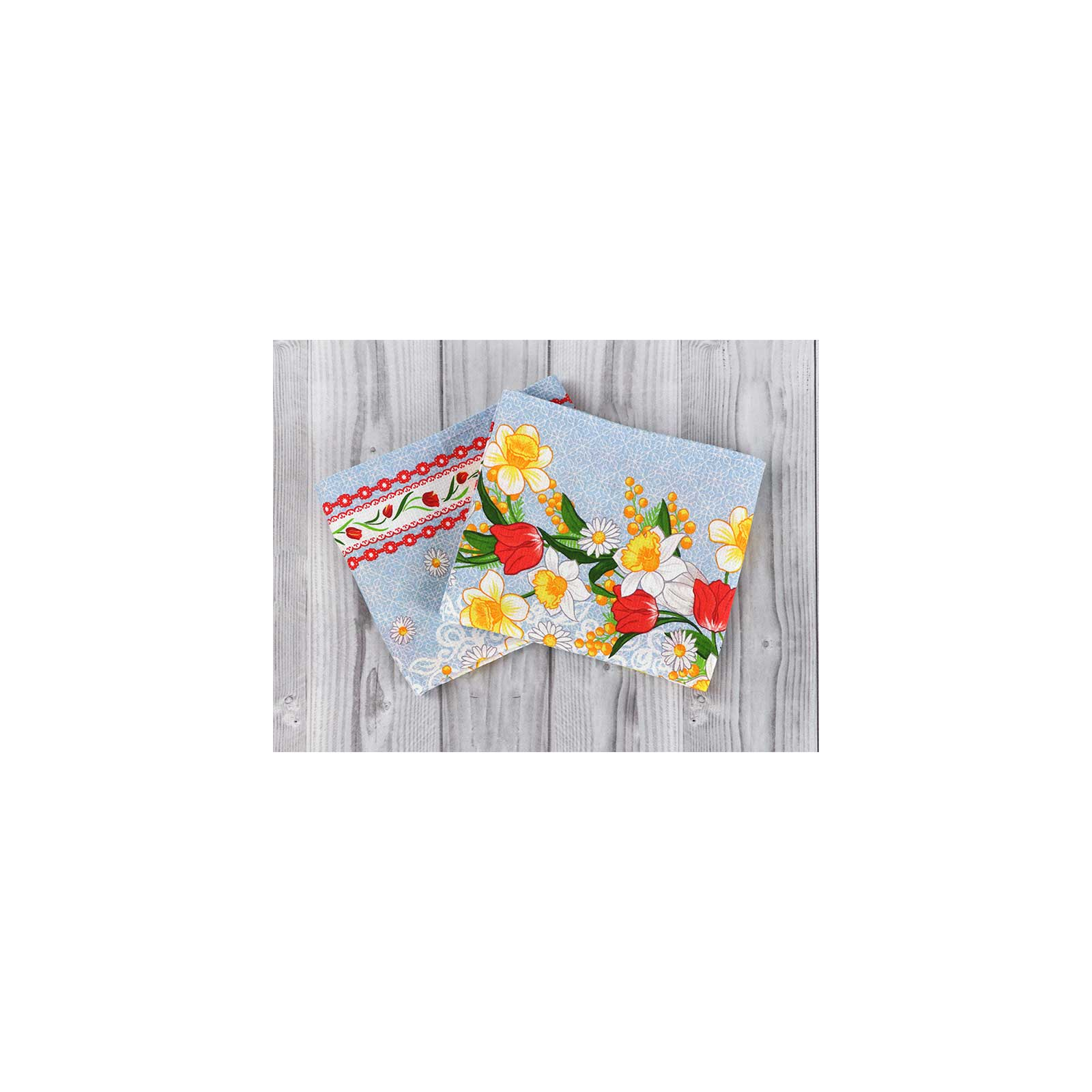 Полотенце Руно вафельное набивное Весенние цветы -2, 45х80 см (202.15_Весняні квіти_2) изображение 6