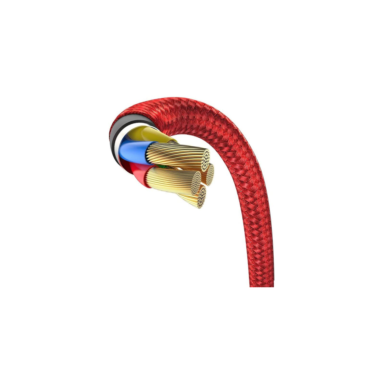 Дата кабель USB 3.1 AM to Lightning 2.0m CAL7C 1.5A 90 Red Baseus (CAL7C-B09) изображение 6