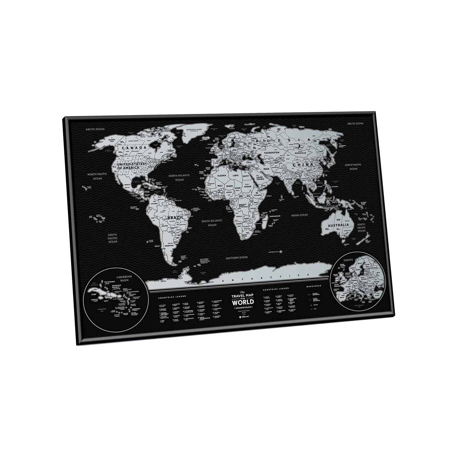 Скретч карта 1DEA.me Travel Map Weekend Black World (silver) (13073) изображение 4