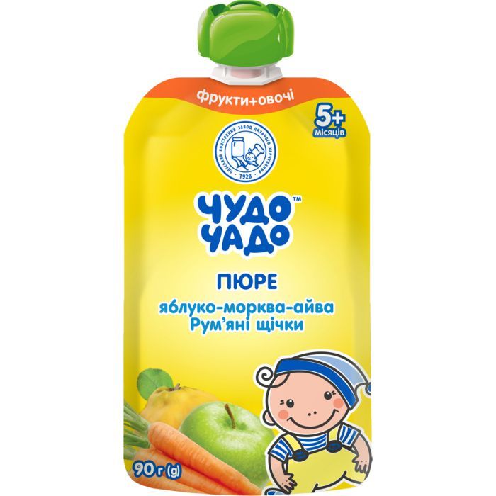 Детское пюре Чудо-Чадо Яблоко, морковь, айва с 5 месяцев 90 г (4820016253629) изображение 2