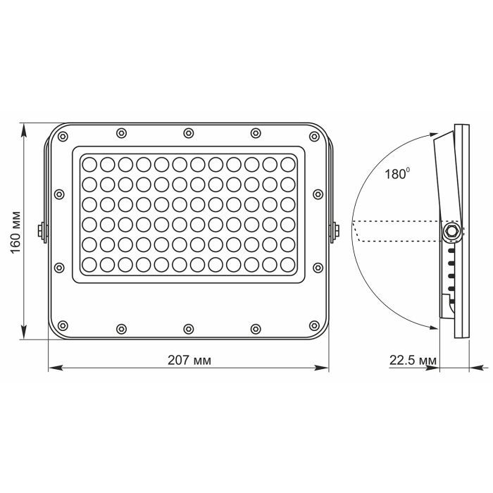 Прожектор Videx LED 1000LM 5000K 3.2V (VL-FSO2-505) изображение 6