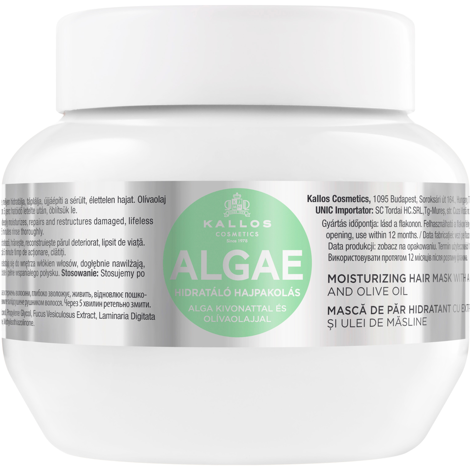 Маска для волос Kallos Cosmetics Algae с экстрактом водорослей и оливкового масла 275 мл (5998889511937)