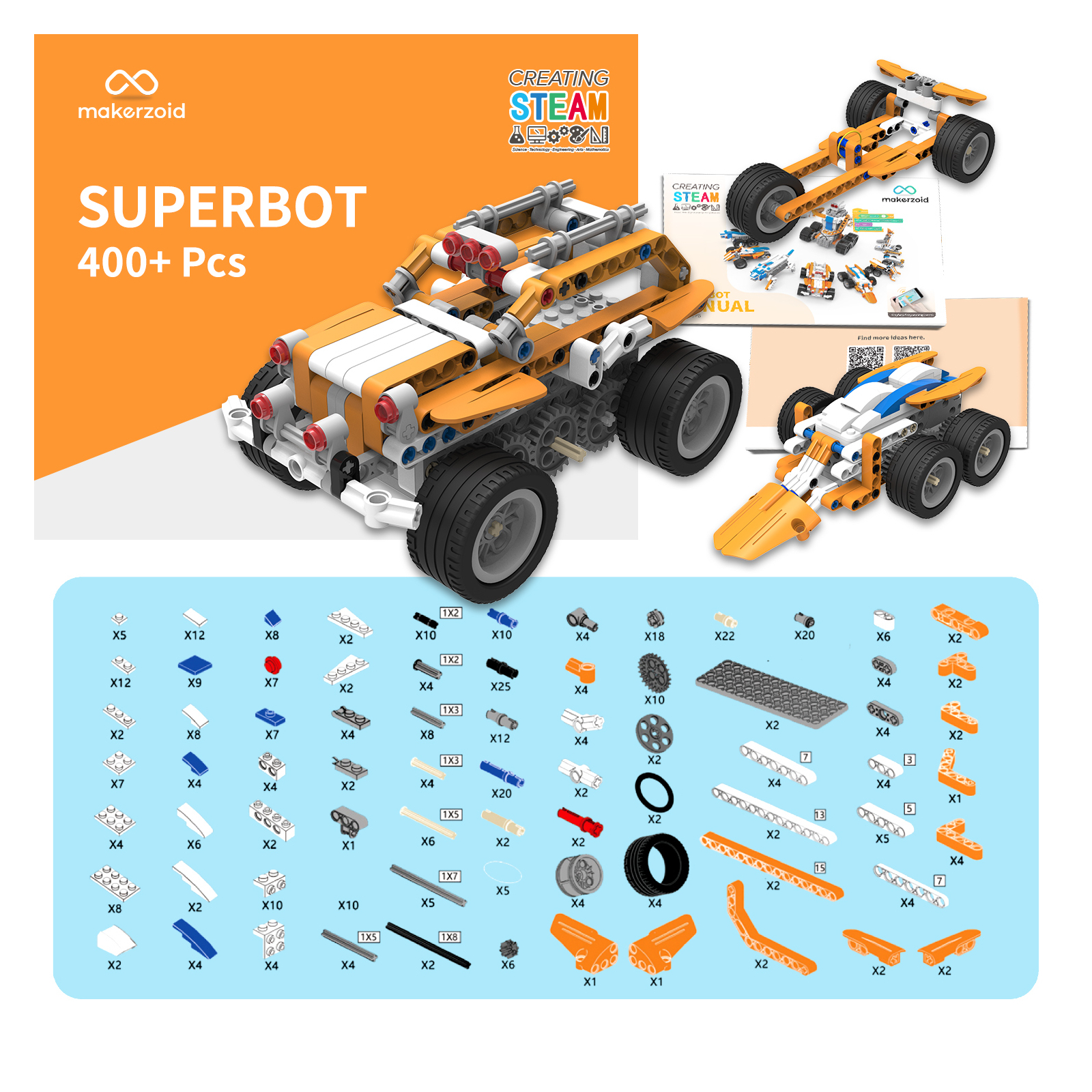 Конструктор Makerzoid Superbot Educational Building Blocks (MKZ-ID-SPB) изображение 5