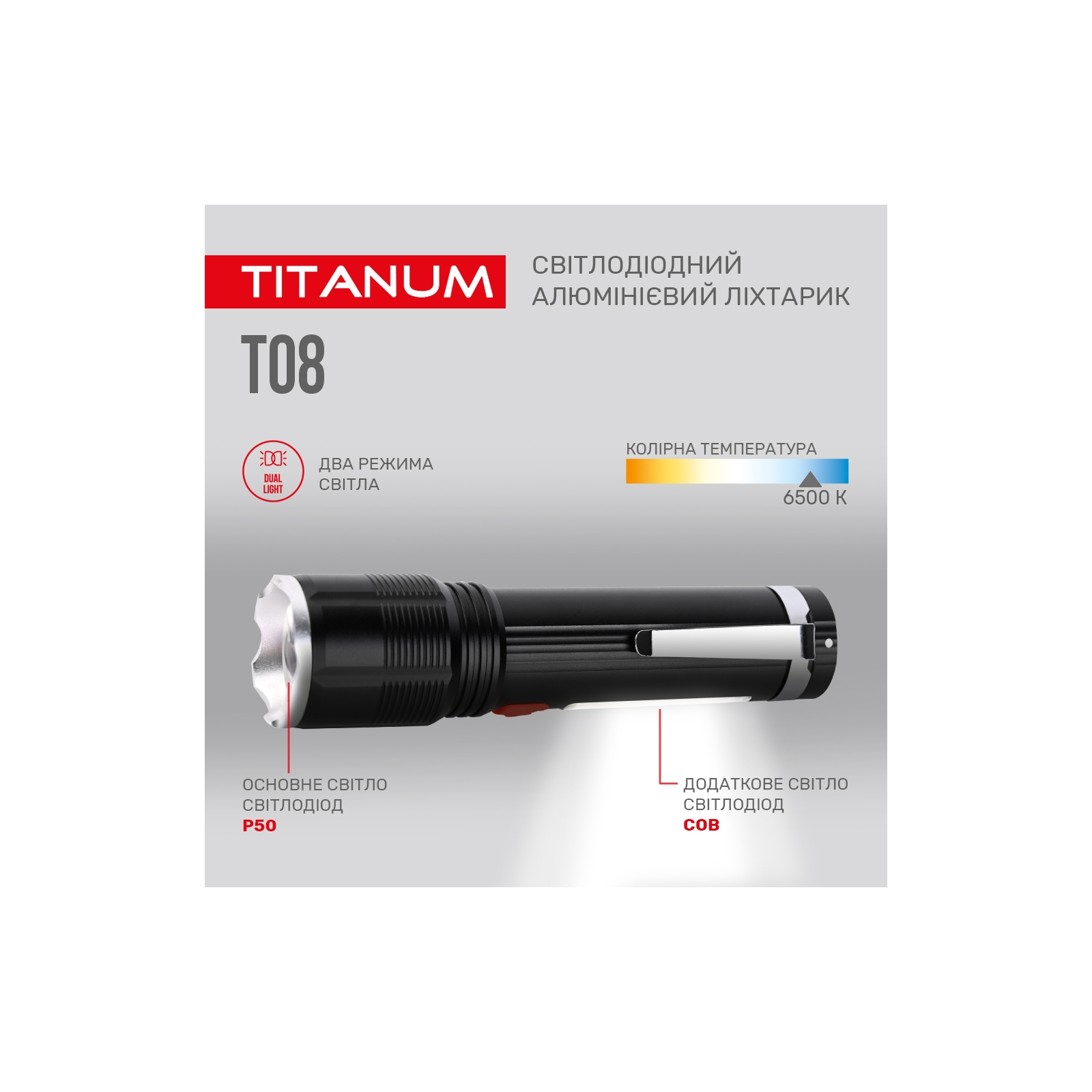 Ліхтар TITANUM 700Lm 6500K (TLF-T08) зображення 7