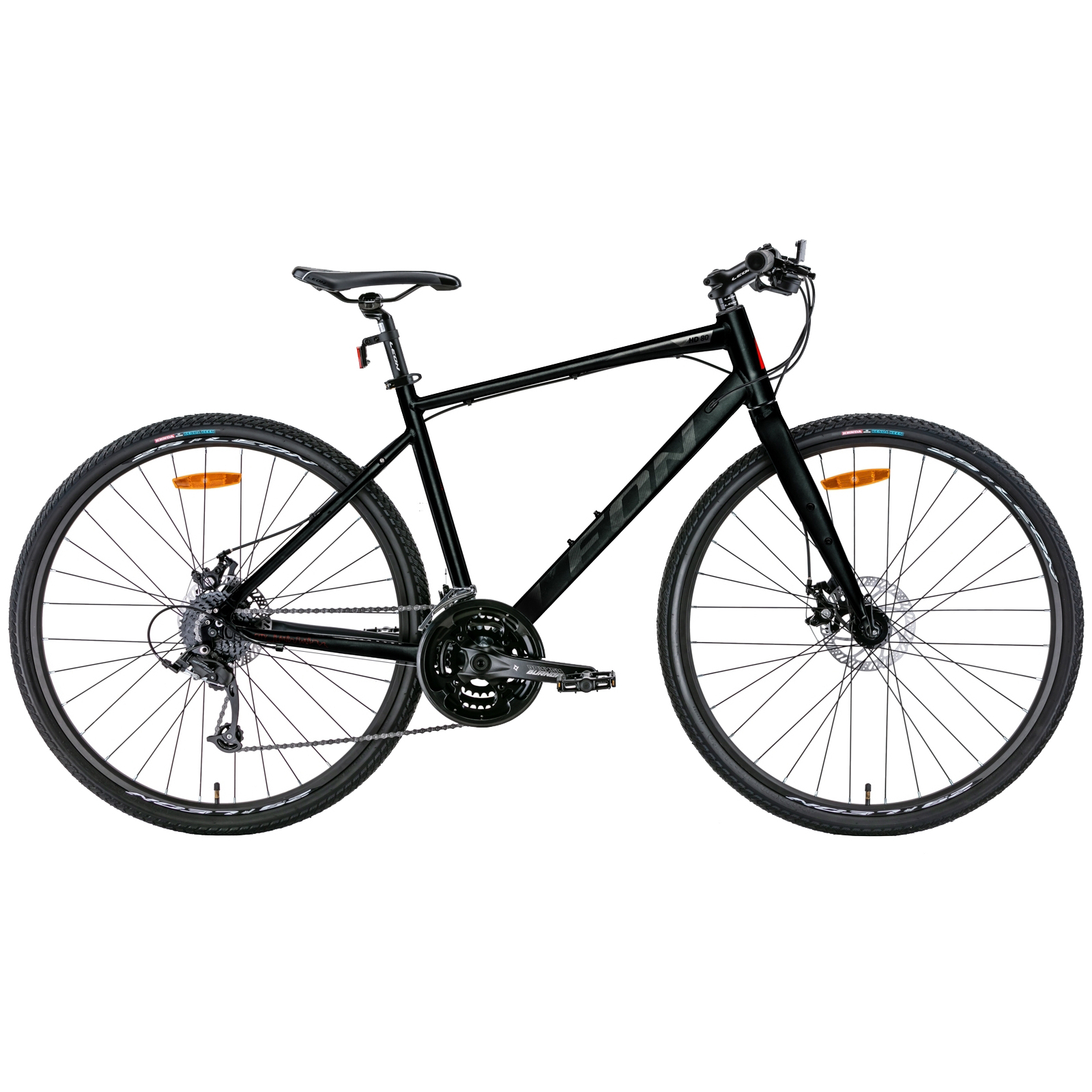 Велосипед Leon 28" HD-80 DD рама-21" 2022 Black/Grey (OPS-LN-28-022)