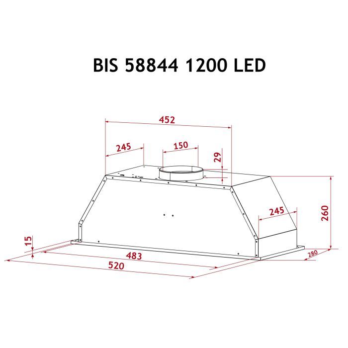 Витяжка кухонна Perfelli BIS 58844 WH 1200 LED зображення 11