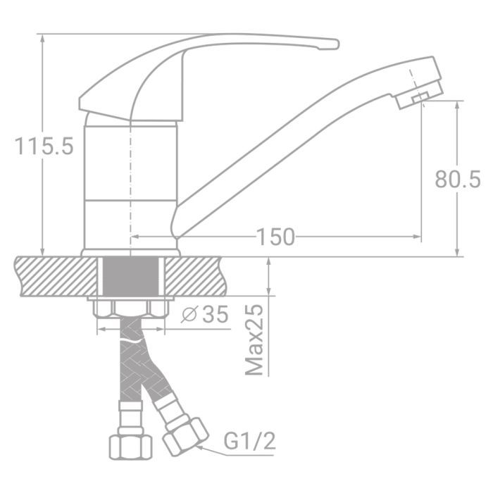 Смеситель TAU SD-1B143C (9804100) изображение 2