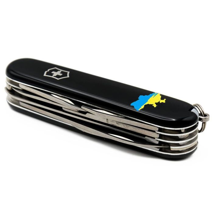 Ніж Victorinox Huntsman Ukraine Black "Карта України Жовто-Блакитна" (1.3713.3_T1166u) зображення 5