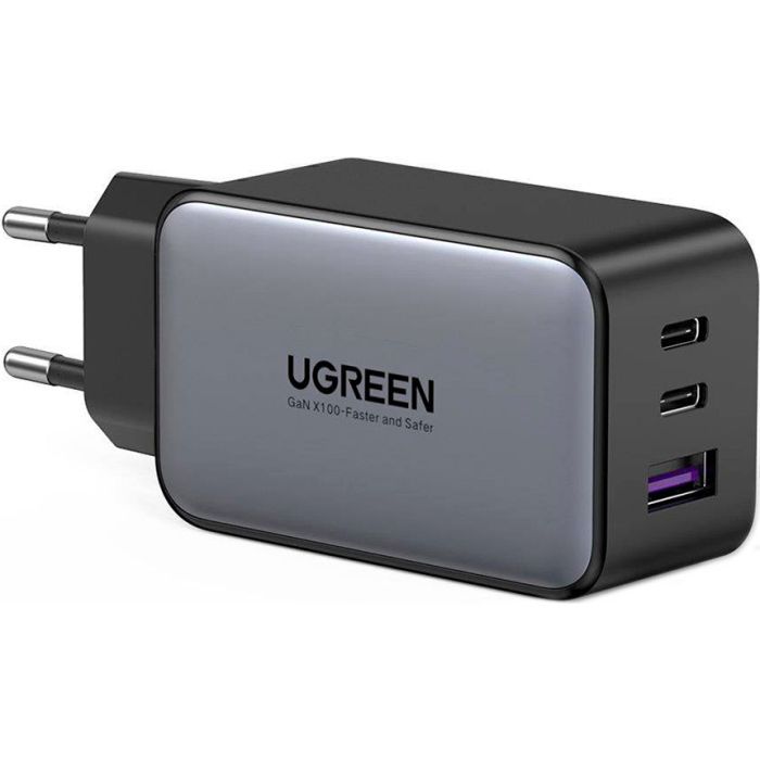 Зарядное устройство Ugreen 2xUSB-C + 1xUSB 65W GaN gray (10335)