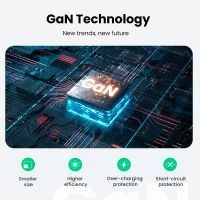 Зарядний пристрій Ugreen 3xUSB 65W GaN (2хUSB-C+USB-A) CD244 Grey (10335) зображення 5