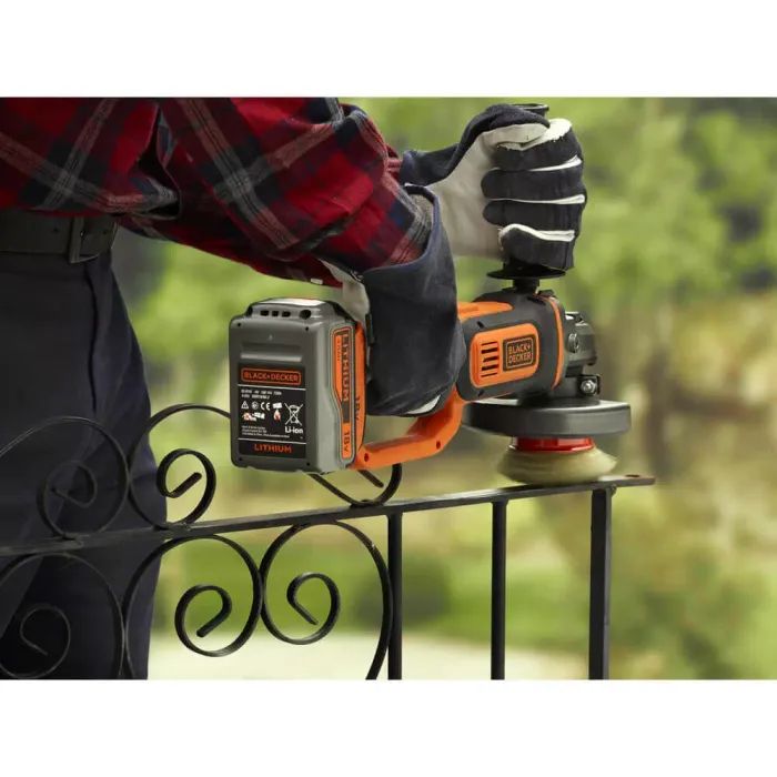 Шліфувальна машина Black&Decker 18V, 4Ah, 125 мм, 8600 об/хв (BCG720M1) зображення 6