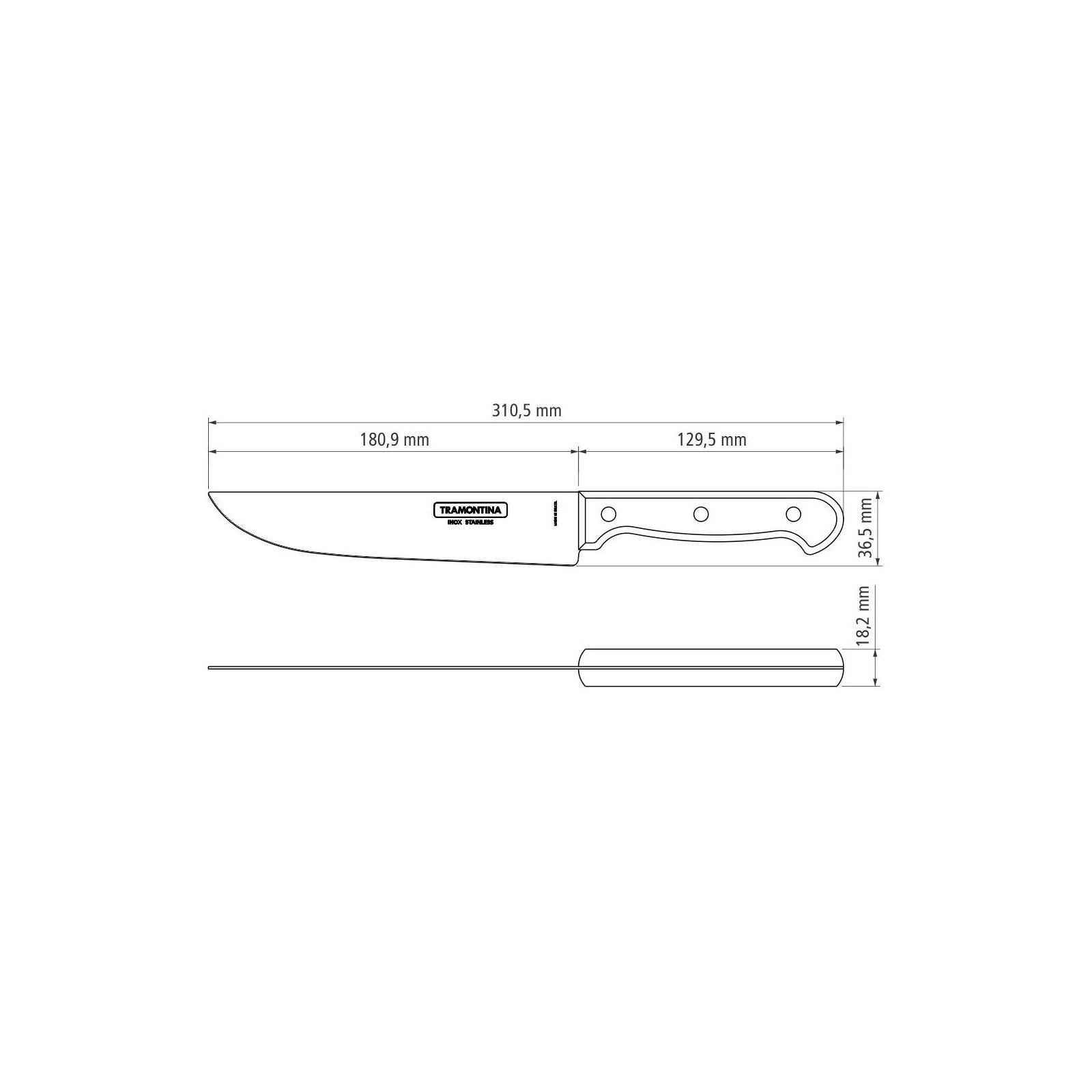 Кухонный нож Tramontina Polywood 180 мм Червоне Дерево (21138/177) изображение 5
