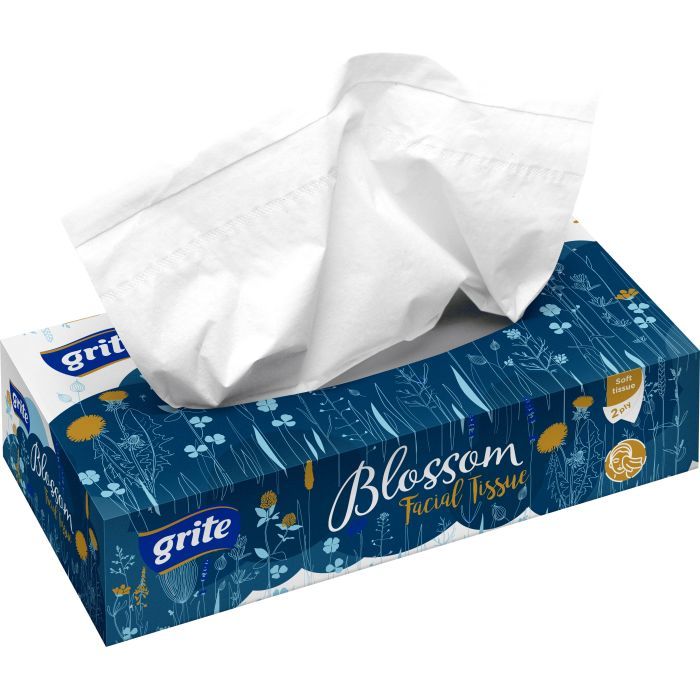 Салфетки косметические Grite Blossom 2 слоя 80 шт. (4770023346152)