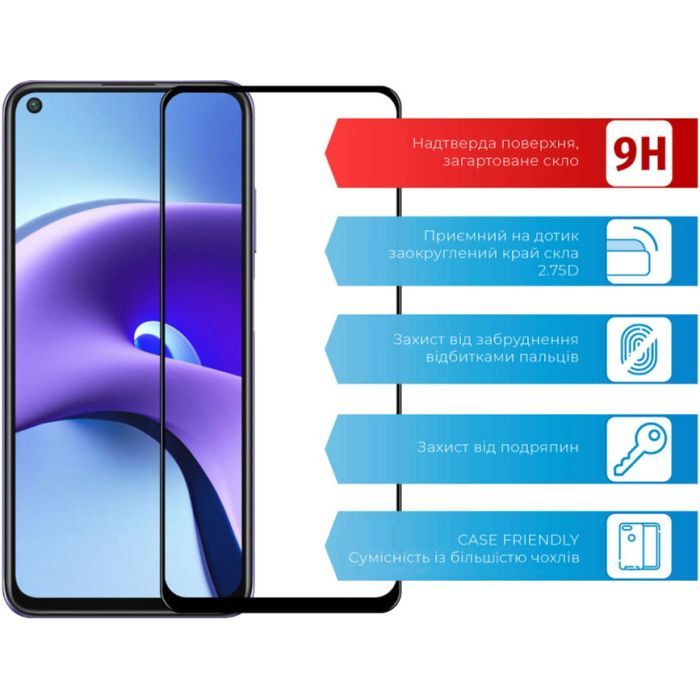 Стекло защитное ACCLAB Full Glue Xiaomi Redmi Note 9T (1283126510571) изображение 2