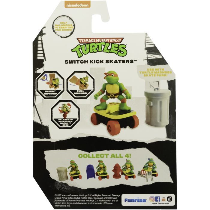 Игровой набор Funrise TMNT Черепашки-ниндзя классические Скейтбордист с лаунчером Микеланджело (71041) изображение 4