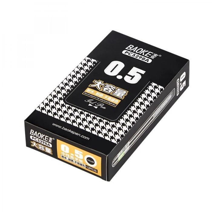Ручка гелева Baoke Simple 0.5 мм, чорна (PEN-BAO-PC3298A-B) зображення 2