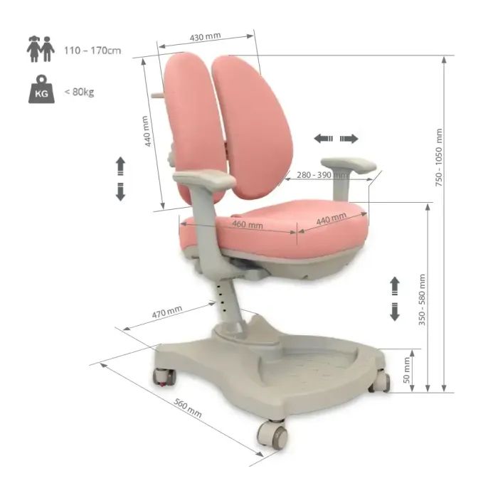 Детское кресло FunDesk Vetro pink (1990569) изображение 9