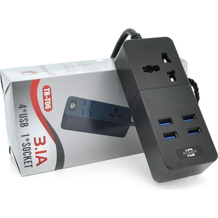 Сетевой фильтр питания Voltronic TВ-Т05, 1роз, 4*USB Black (ТВ-Т06-Black) изображение 2