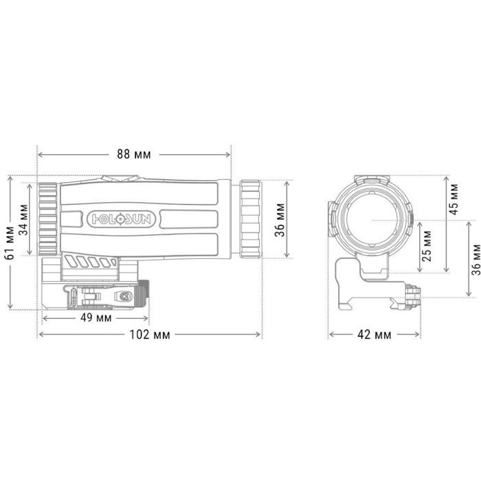 Увеличитель для прицела Holosun HM3X 3x magnifier (747035) изображение 5