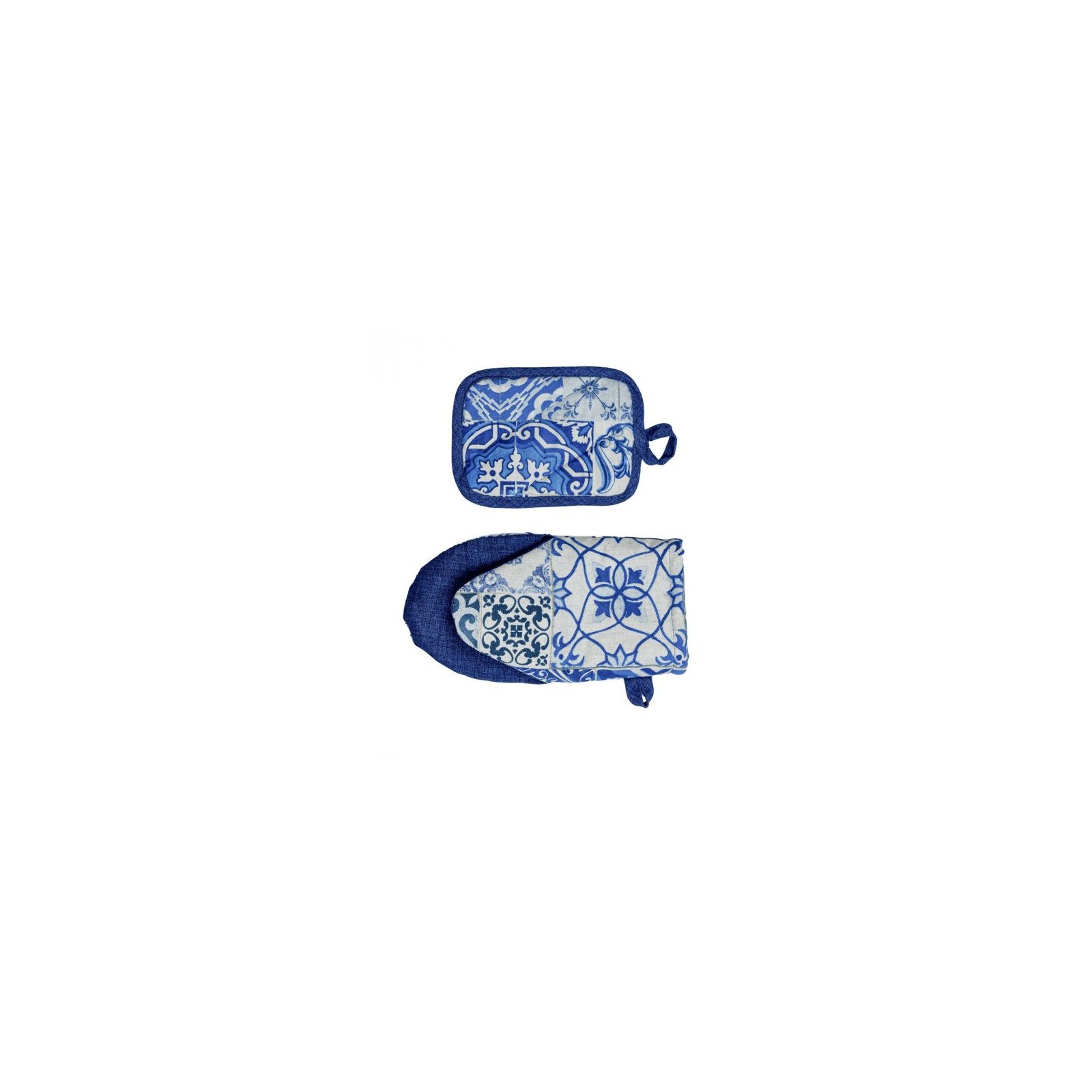 Кухонная прихватка Прованс набор рукавичка+прихватка Фреска синяя 15х19 и 15х20 см (4823093444058) изображение 2