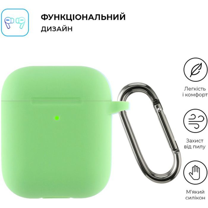 Чохол для навушників Armorstandart Ultrathin Silicone Case With Hook для Apple AirPods 2 Spearmint (ARM59693) зображення 2