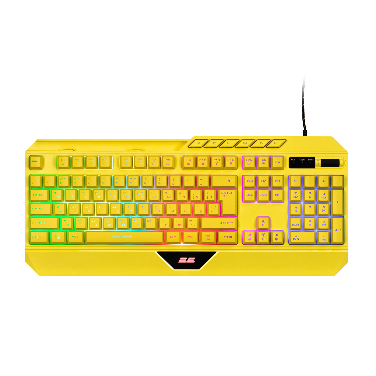 Клавиатура 2E Gaming KG315 RGB USB UA Yellow (2E-KG315UYW)