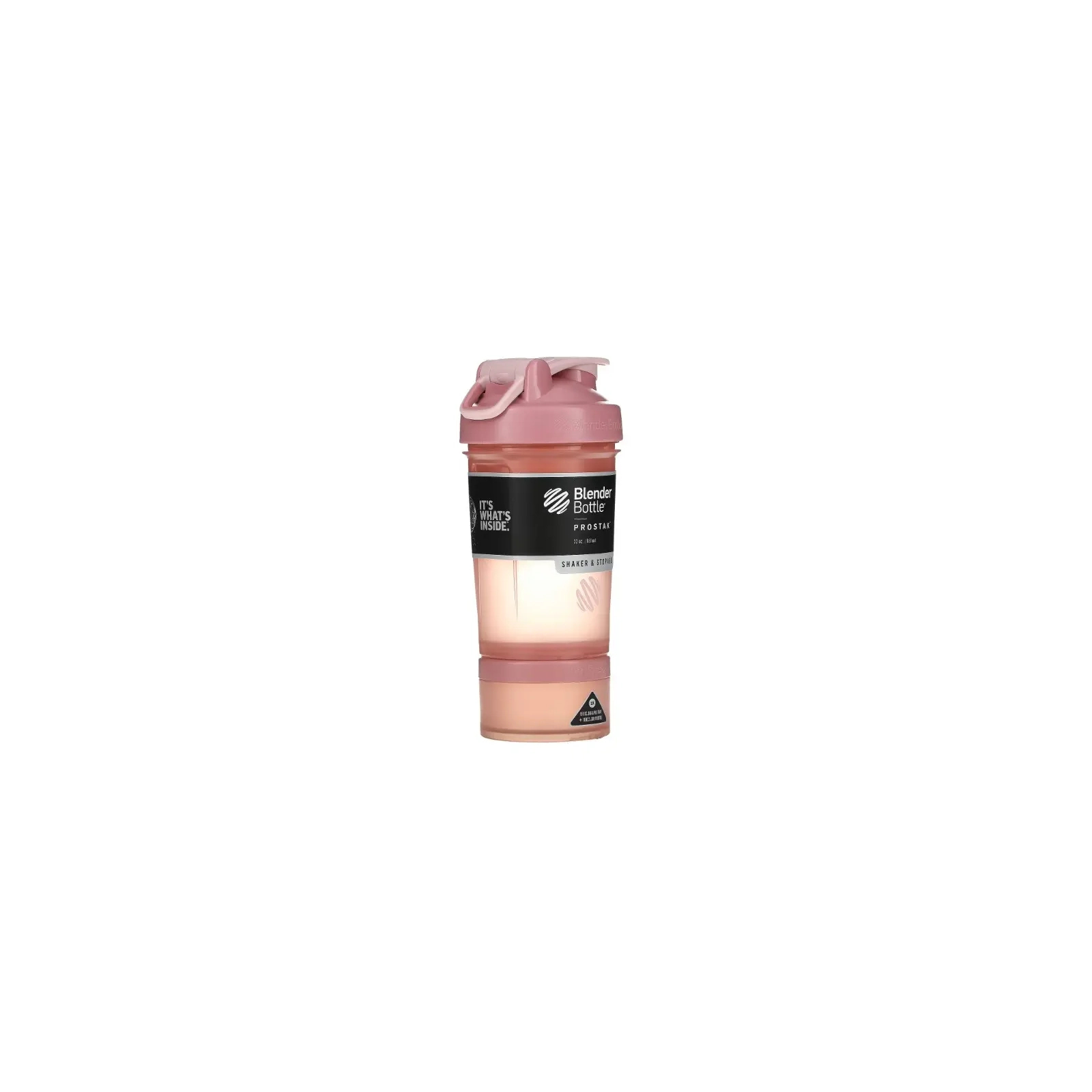 Шейкер спортивний BlenderBottle ProStak 22oz/650ml з 2-ма контейнерами Rose Pink (PS 22oz Rose_Pink) зображення 4