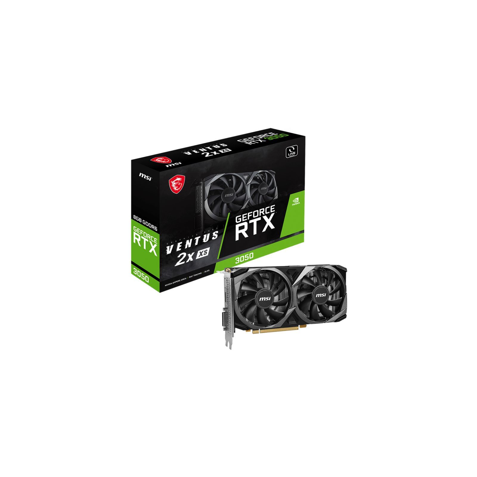 ᐈ Купить видеокарту MSI GeForce RTX3050 8Gb VENTUS 2X XS (RTX