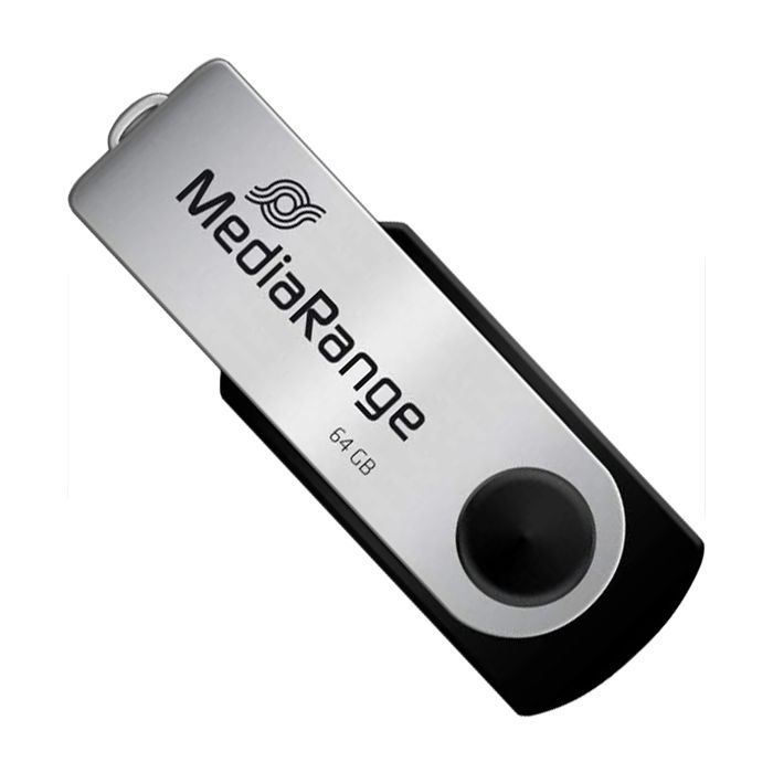 USB флеш накопитель Mediarange 64GB Black/Silver USB 2.0 (MR912)