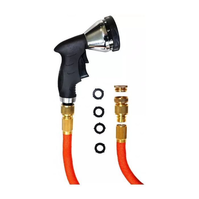 Поливочный шланг Gruntek King Cobra с пистолетом и переходниками 5 шт. (296225001) изображение 3