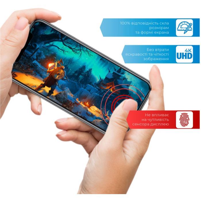 Стекло защитное ACCLAB Full Glue Apple iPhone 12 (1283126508219) изображение 5