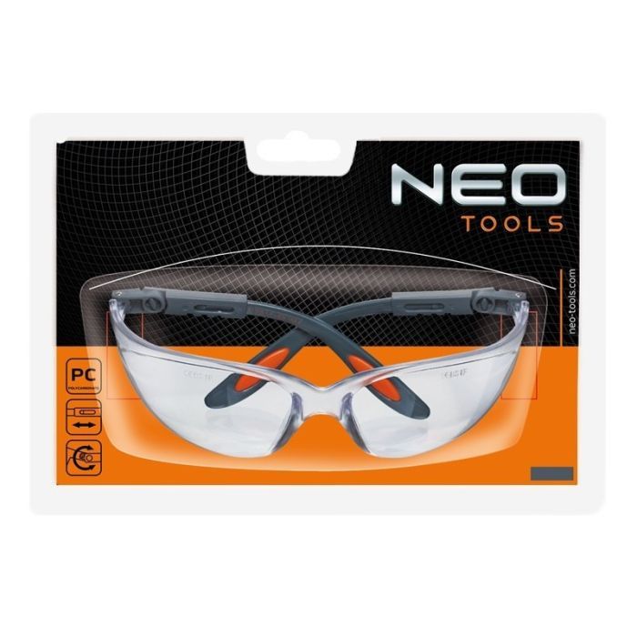 Защитные очки Neo Tools противоосколочные, нейлоновые скобки, стойкие к царапинам, желтые (97-501) изображение 9