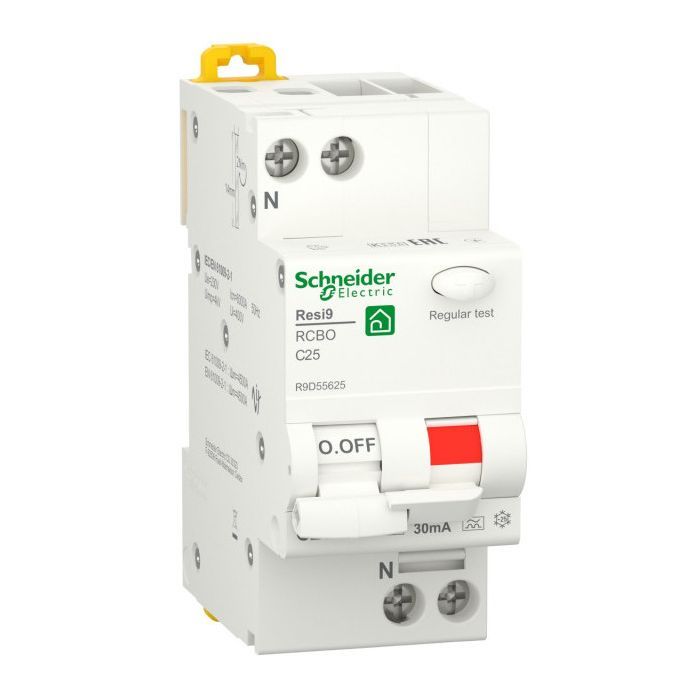 Дифференциальный автоматический выключатель Schneider Electric RESI9 6kA 1P+N 25A C 30mA (R9D55625)