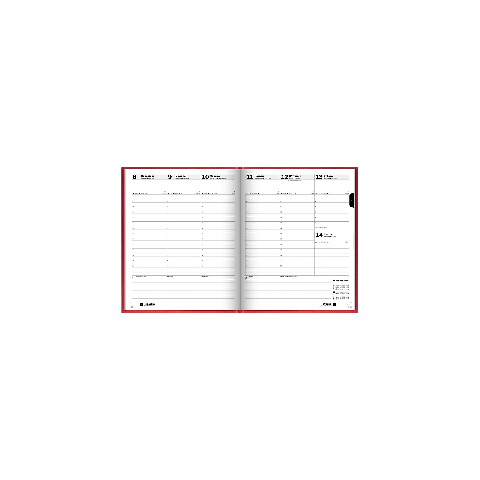 Еженедельник Brunnen датированный 2024 Torino Бюро A4 21x26 см 76 страниц Красный (73-761 38 204) изображение 3